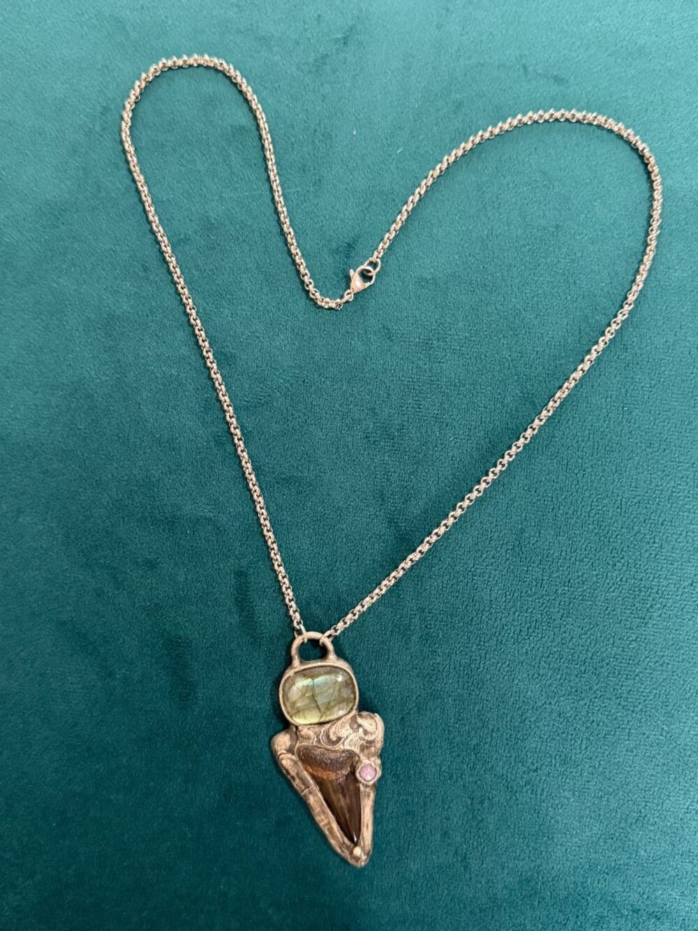 Shark Tooth Fossil & Labradorite Necklace